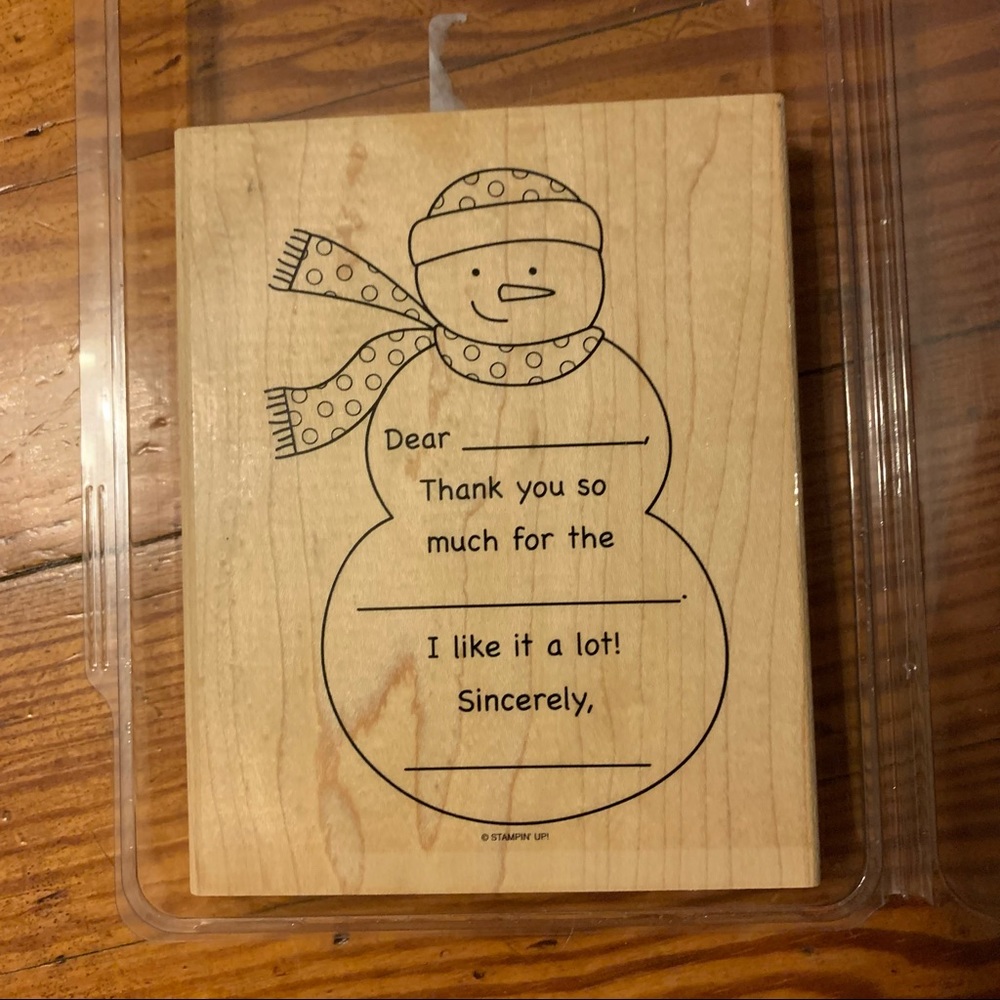 Stampin Up! Simple Seasonal Thanks- large Snowman thank you stamp